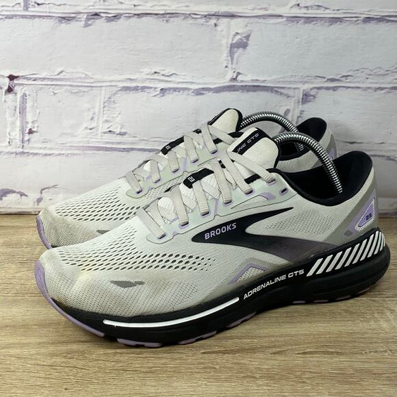 Brooks Adrenaline GTS 23 Grey Black Purple Running Shoes Women’s 11 Wide Sneaker - Picture 4 of 9